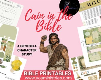 Cain Bible Study Printable | Genesis 4 Character Study for Women | Christian Devotional Worksheet and Kit |  YouTube Lesson | Downloadable
