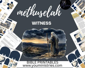 Methuselah Bible Study Kit | Genesis Character Study | Digital Junk Journal Printables | Bible Journaling Ephemera| Fussy Cuts