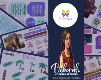 Deborah, Women of the Bible, Bible Journaling Stickers, Micro Bible Card, Bible Insert, Bible Pocket, Printable, Digital Download