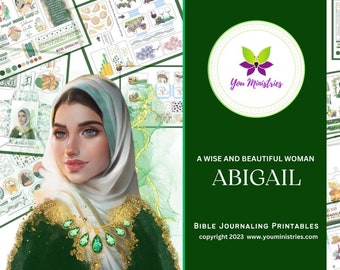 Abigail, Women of the Bible, Bible Journaling Stickers, Micro Bible Card, Bible Insert, Bible Pocket, Printable, Digital Download