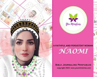Naomi, Women of the Bible, Bible Journaling Stickers, Micro Bible Card, Bible Insert, Bible Pocket, Printable, Digital Download