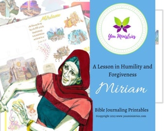 Miriam, Women of the Bible, Bible Journaling Stickers, Micro Bible Card, Bible Insert, Bible Pocket, Printable, Digital Download