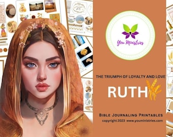 Ruth, Women of the Bible, Bible Journaling Stickers, Micro Bible Card, Bible Insert, Bible Pocket, Printable, Digital Download