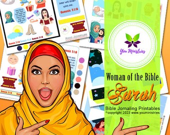 Sarah Women of the Bible series, Bible Journaling Stickers, Micro Bible Card, Bible Insert, Bible Pocket, Printable, Digital Download