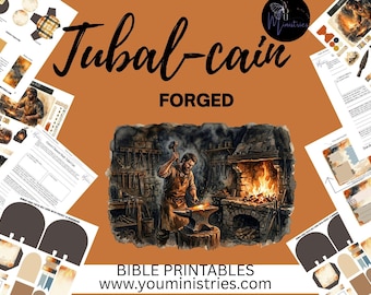 Tubal-Cain Bible Study Kit | Genesis Character Study | Digital Junk Journal Printables | Bible Journaling Ephemera| Fussy Cuts