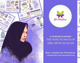 The Wise Woman, Women of the Bible, Bible Journaling Stickers, Micro Bible Card, Bible Insert, Bible Pocket, Printable, Digital Download