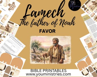 Lamech (Father of Noah) Study Kit | Genesis Character Study | Digital Journal Printables | Bible Journaling Ephemera | Christian Fussy Cuts