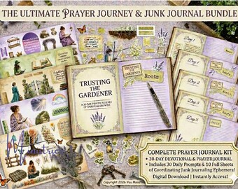Trusting the Gardener Bible Journal and Printable | 30-Day Journal Study for Women | Christian Devotional Worksheet |  Downloadable