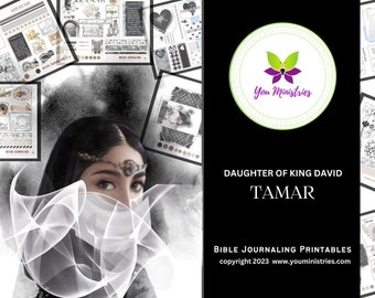 Tamar, Women of the Bible, Journaling Stickers, Micro Bible Card (Digital Download)