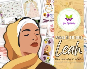 Leah Women of the Bible series, Bible Journaling Stickers, Micro Bible Card, Bible Insert, Bible Pocket, Printable, Digital Download