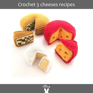 Crochet 3 cheeses recipe (amigurumi food pattern)