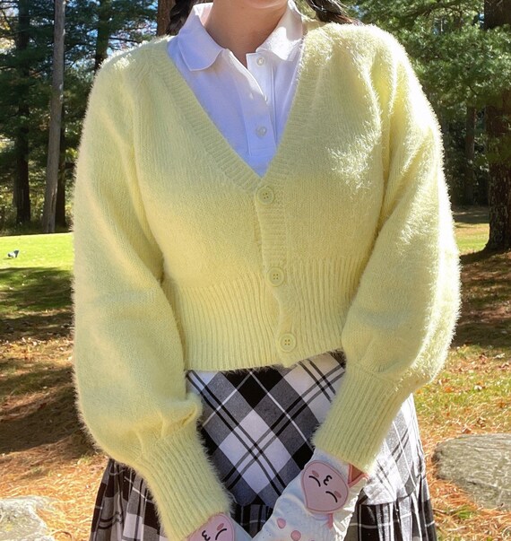 Angora Lemon Cardigan Good for Gifts 