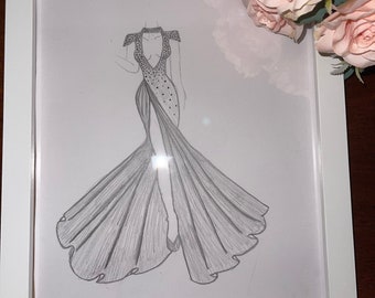 Dress Sketch Etsy