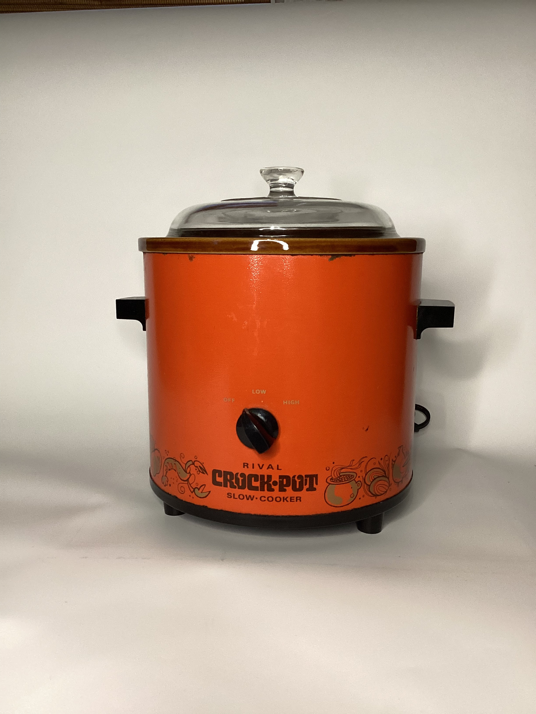 Wear Ever 5 1/2 QT Stoneware Crock Pot Slow Cooker 38035, Burnt Orange 70s,  