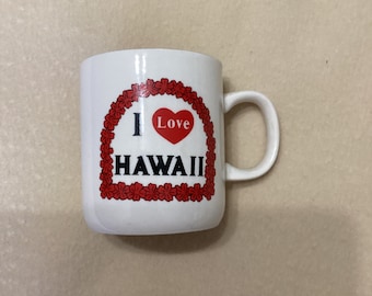 I Love Hawaii Vintage Mug Ceramic