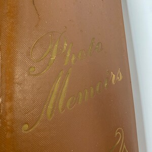 Vintage brown and gold photo memories book