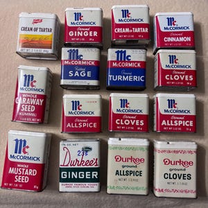 vintage spice tins