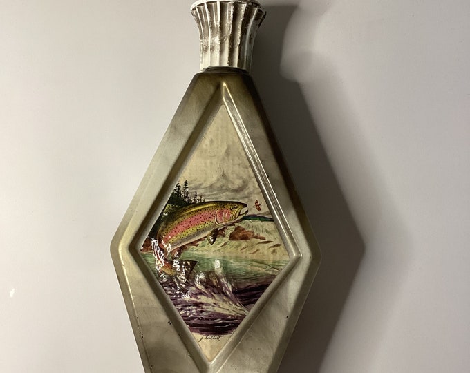 Jim Beam James Lockhart Rainbow Trout Decanter 1970s Etsy