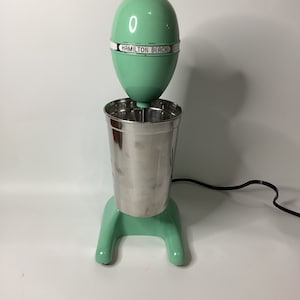 Vintage Hamilton Beach Shake Maker 65250 Classic Drinkmaster Malt Mixer W/  Stainless Cup Jade Green Drink Blender 