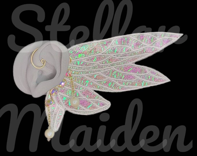 Gold Rhinestone Horned Fairy Mask with Chains