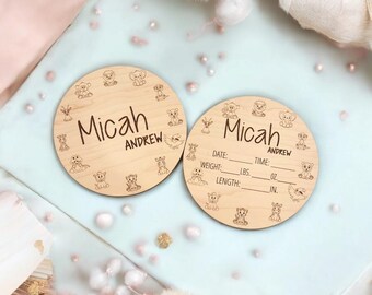 Baby Stats Sign, Name Announcement Reveal, Monthly Milestones, Personalized Hospital Sign, Jungle Theme