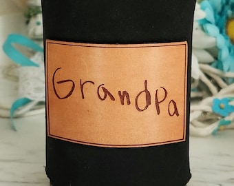 Personalized Can Cooler, Laser Engraved Handwriting Gift for Dad