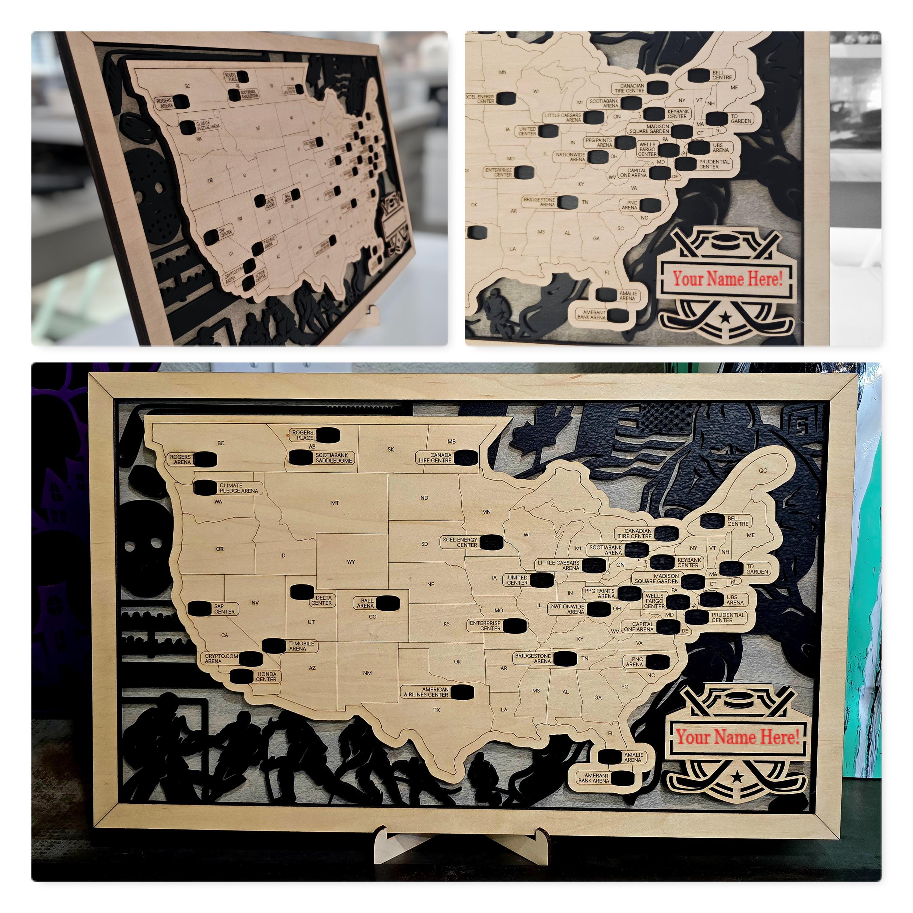 Custom NHL Stadium Arena Map Personalized for Traveling Hockey Fans - Etsy