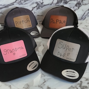 Father's Day Personalized Hat with Children or Grandchildren's Handwriting Laser Engraved Grandpa Dad Father Bonus Dad HAT ONLY