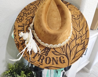 Texas Strong Vegan Suede Hat for Charity Donation to Kerrville Pets Alive