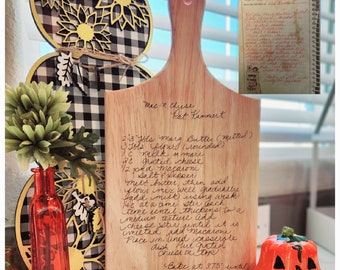 Engraved Family Recipe Cutting Board, Personalized Keepsake