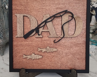 Personalisierte Vatertag Angeln Schild Laser Cut Datei (SVG, PDF)