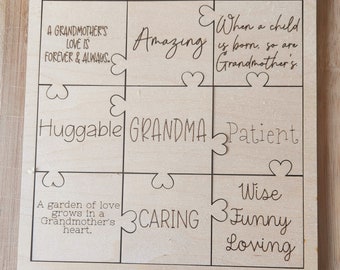 Oma Worte Puzzle Laser Cut Datei (SVG, PDF)
