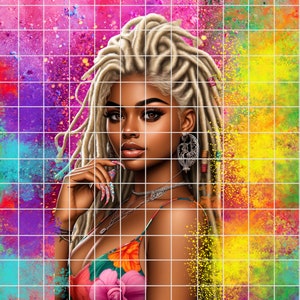 Abstract Black Girl Graphic Design PNG Clipart, African American Digital Sublimation PNG, Black Women Wall Art/loc png file/locs lady/