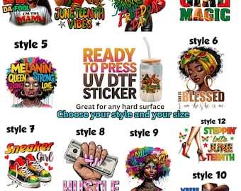 Decal,  Sticker, cup Wrap , black girl uv dtf, blackgirl decal  Stickers, Uv Dtf Transfers,uv dtf bundle