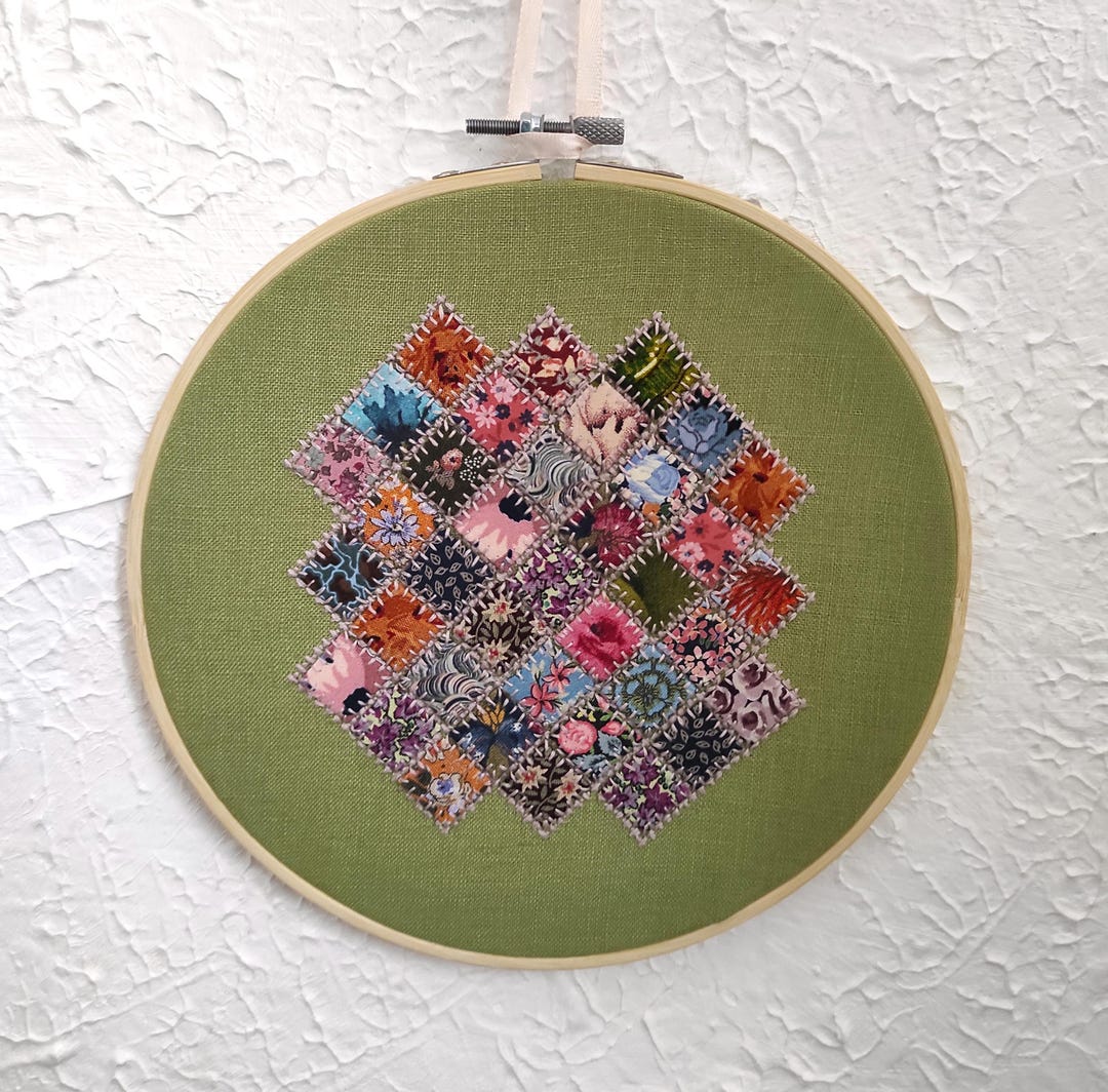 Floral Patchwork Hoop Art: Modern Cottagecore Wall Decor - Etsy