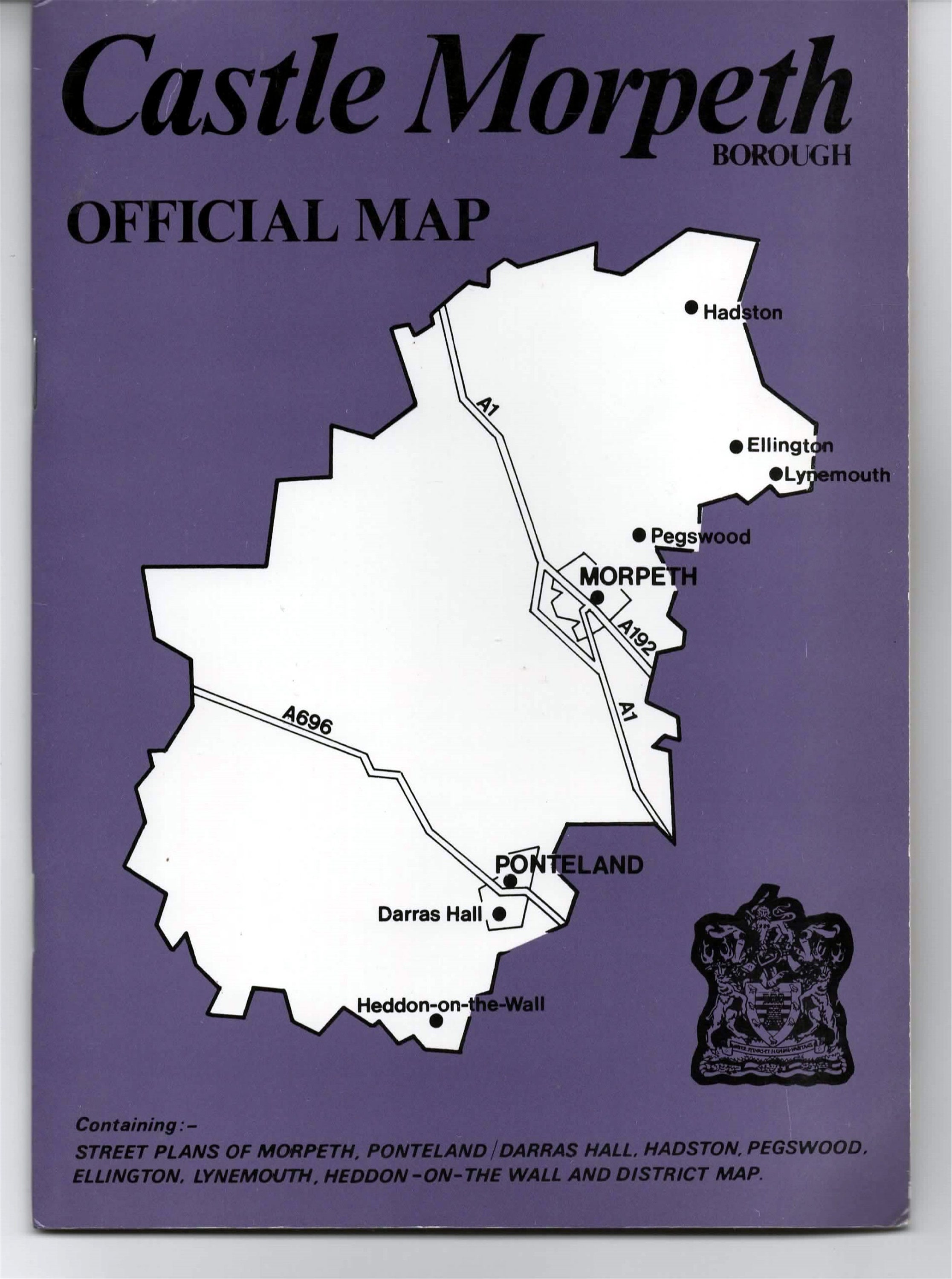 Castle Morpeth Borough - Official Map.   Northumberland.