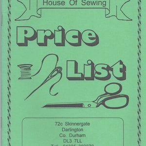 Normans House of Sewing Price List - Skinnergate Darlington County Durham. 2000.