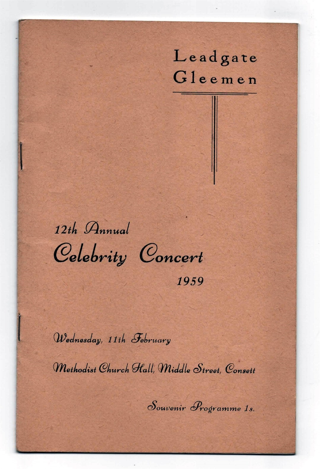 Leadgate Gleemen Programme - 12th Annual Celebrity Concert 1959 ...