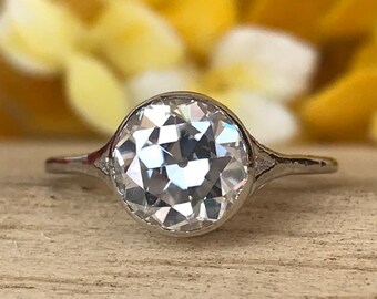 2.15 CT Old European Moissanite Diamond Engagement Ring, Proposal Ring, Wedding Anniversary Ring,10K/14K/18K Gold Ring, Unique Gift for her