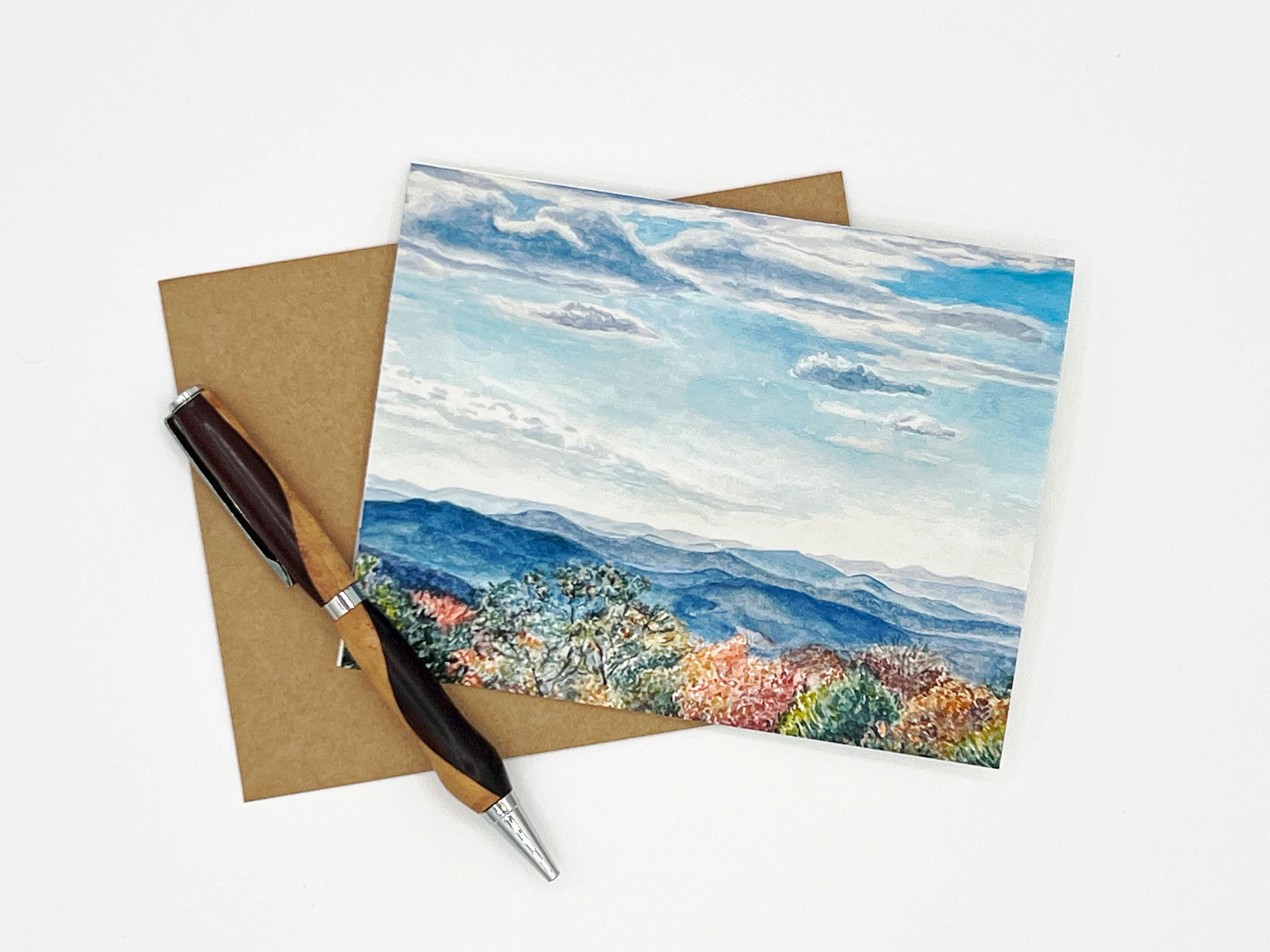 Blue Ridge Mountains Watercolor Notecard Set - North Carolina Landscape
