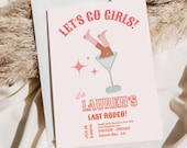 Dirty Martini Cowgirl Bachelorette Invitation, Rodeo Party Invite (Editable Template)