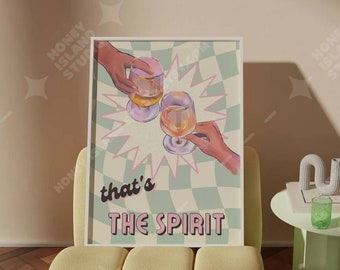 Funky Cocktail Print, Retro Bar Cart Art (Digital Download)