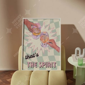 Cocktail Digital Art, Funky Cocktail print, Trendy Bar Cart, Funky Bar cart, Alcohol Prints, Retro Bar Car Prints, Digital Download