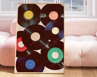 Retro Vinyl Record Print, Trendy Wall Art (Instant Download)
