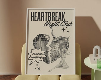 Heartbreak Hotel Quote Print, Retro Wall Art (Digital Download)
