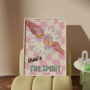 Pink Bar Cart Print, Cocktail Digital Art, Pink Funky Cocktail print, Trendy Bar Cart, Funky Bar cart, Alcohol Prints, Digital Download