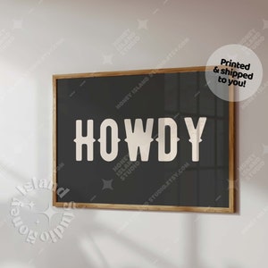 Howdy Horizontal Poster, Western Howdy Print, Texas Southern Decor, Landscape Prints,