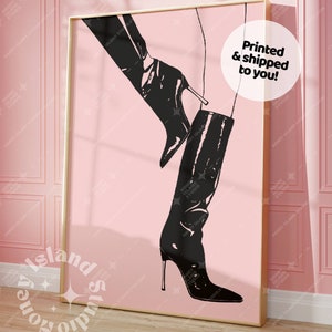 Funky Poster, High Heels, Retro Vintage Ästhetik, Mode Poster, Wohnheim Dekor, trendige Wandkunst, funky girly Wandkunst