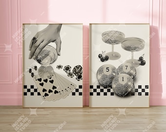 Discokula och pokertryck, trendig barvagnskonst (digital nedladdning)