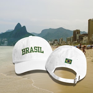 ブラジル刺繍入り帽子 大人用調節可能帽子 ブラジルコア、ブラジルダッドキャップ、コットン刺繍入り帽子、ギフトに最適、